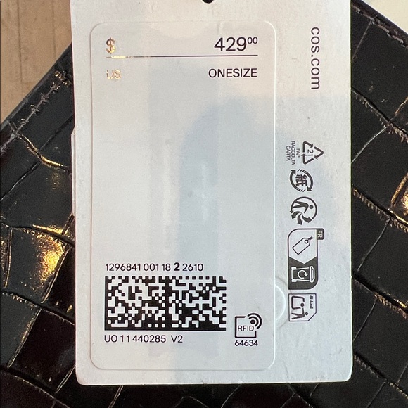 COS Croc Embossed High Gloss Leather Folio w/Adjustable Strap & Inner Pouch - Picture 8 of 10